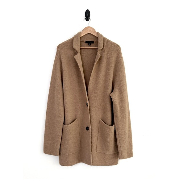 Ann Taylor Women's Size XL Camel Brown Long Sleeve Sweater Blazer Jacket NWOT - Picture 2 of 14